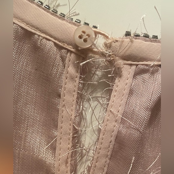 NWOT-Zara Pink Fuzzy Metallic Blouse High Low - Picture 8 of 8